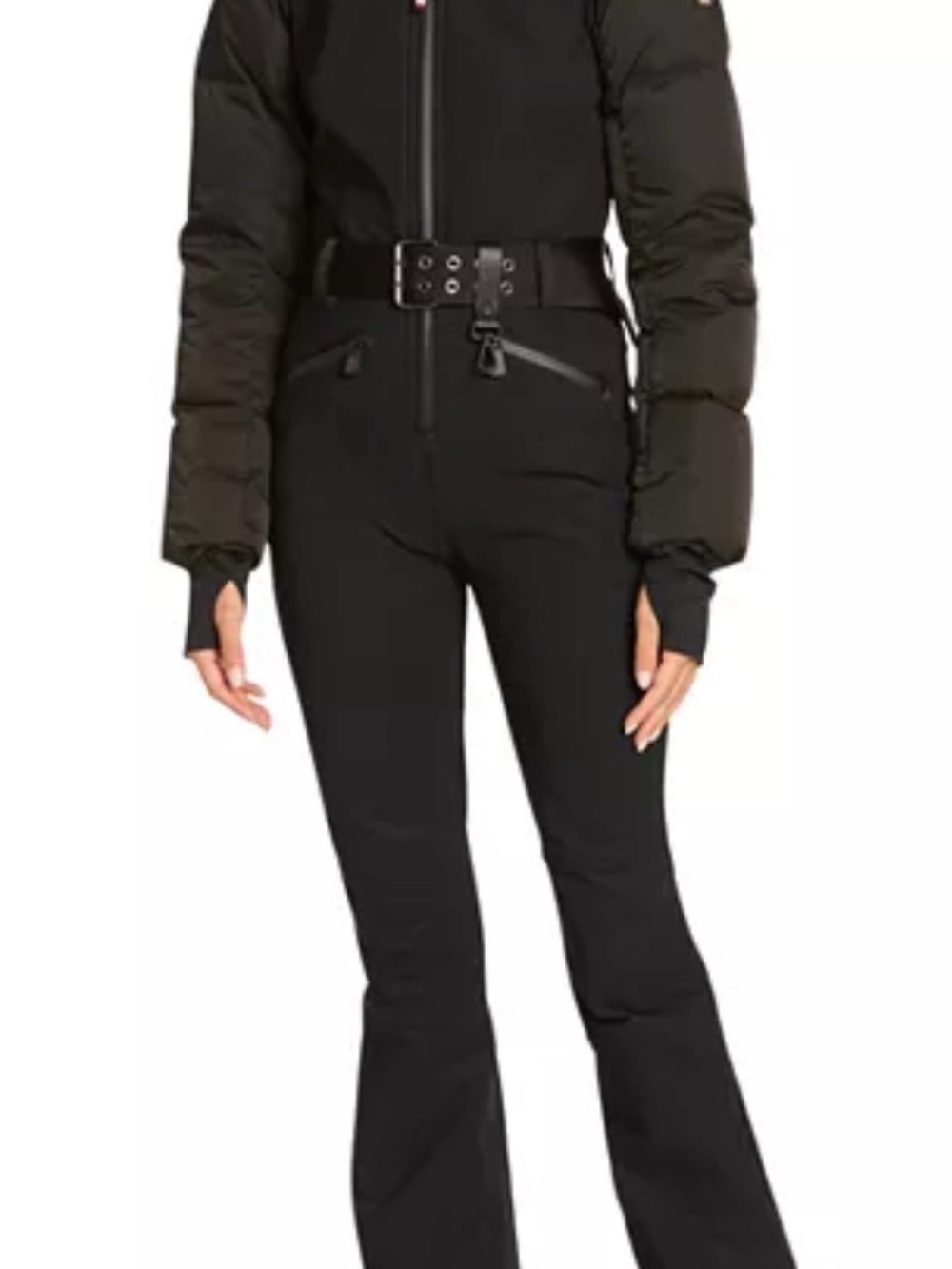 Moncler Black Women's Ski & Snow Jacket with Belt